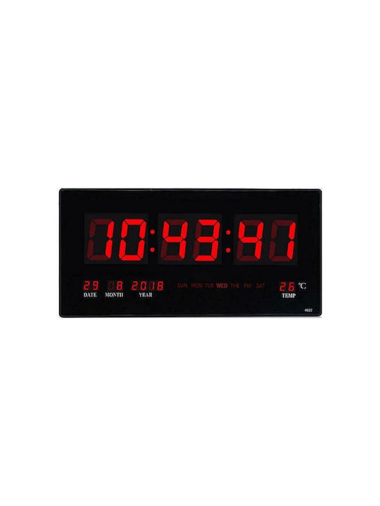 Factory JH-4622 Ρολόι Τοίχου Ψηφιακό Πλαστικό Μαύρο 45x21cm