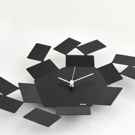 Alessi Ρολόι Τοίχου Μεταλλικό Μαύρο 46x33.5cm