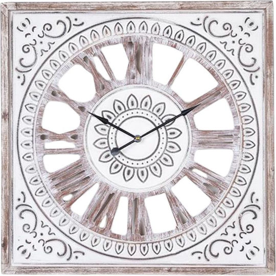 Wanduhr Hölzernes Weiß 60x4.5cm Wanduhr Hölzernes Weiß 60x4.5cm