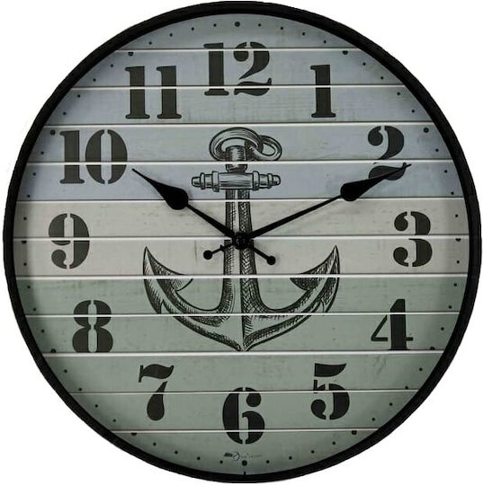 Wall Clock Plastic Black Ø35cm