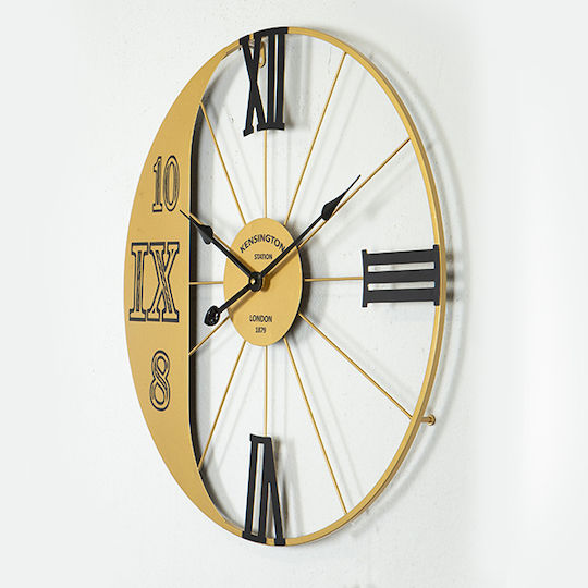 Wanduhr Metallisch Schwarz Ø60cm Wanduhr Metallisch Schwarz Ø60cm