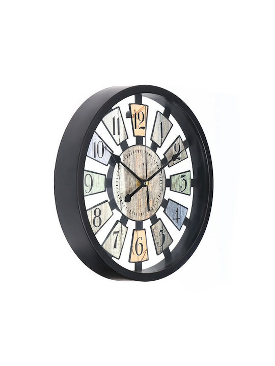 Ρολόι Τοίχου Πλαστικό 811 Black Ø37cm