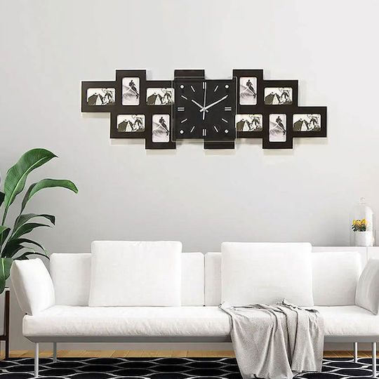Wooden Wall Clock Black 80x26cm