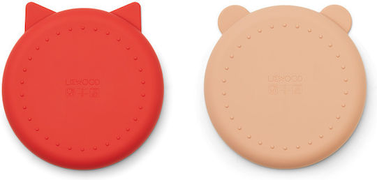 Liewood Kids Food Plate Olivia Made of Silicone Red 2 Pieces