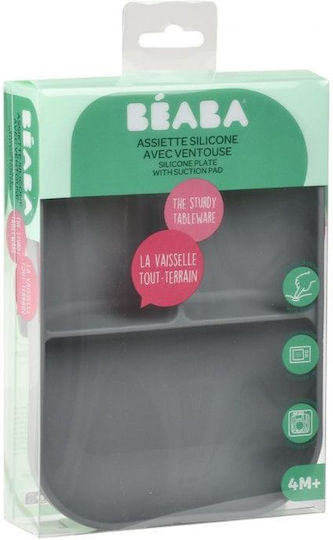 Beaba Παιδικό Πιάτο Φαγητού από Σιλικόνη Γκρι