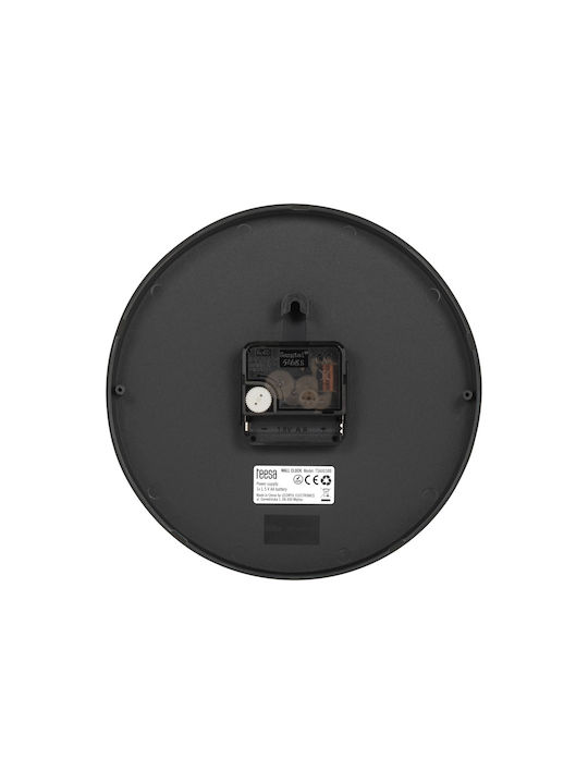 Teesa Ceas de Perete Plastic Negru Ø20cm