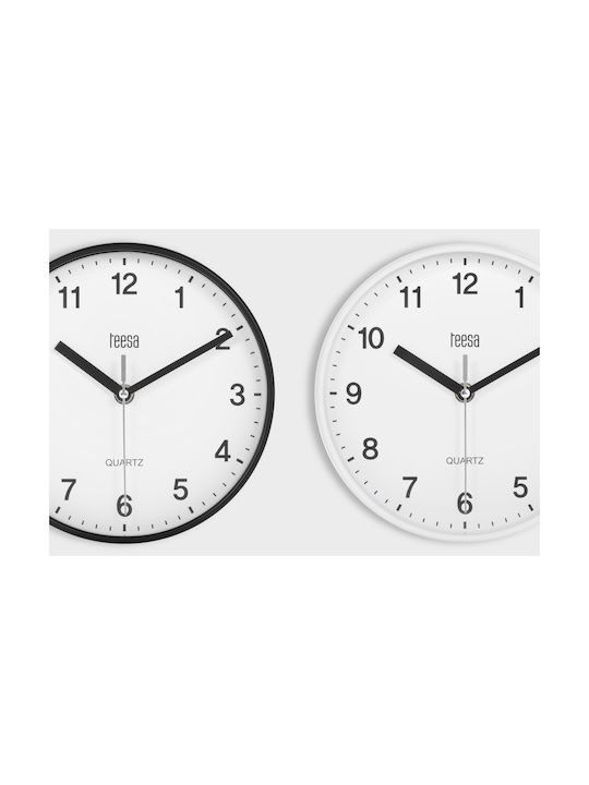 Teesa Wall Clock Plastic White Ø20cm