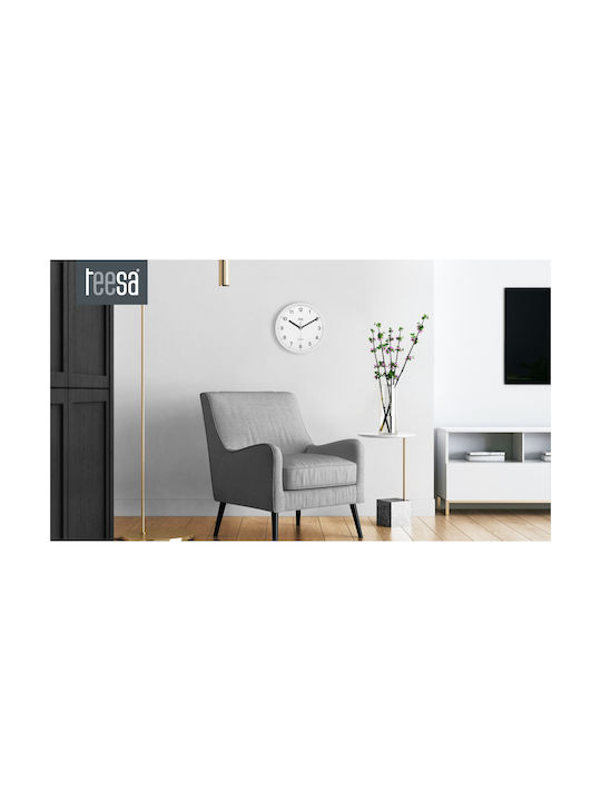 Teesa Wall Clock Plastic White Ø20cm