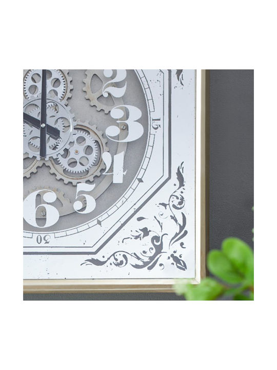 Artekko Antique Wall Clock Metallic White 60x60cm