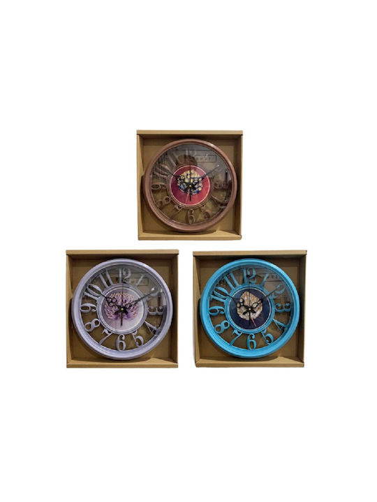 Wall Clock Plastic Brown 35x5cm