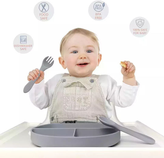 Baby Donkey Baby Food Plate made of Silicone Beige