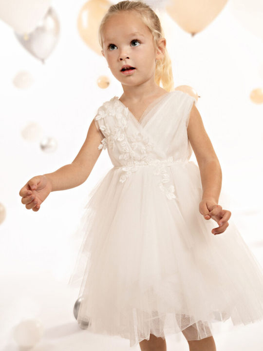 Baby Bloom White Baptism Dress made of Tulle