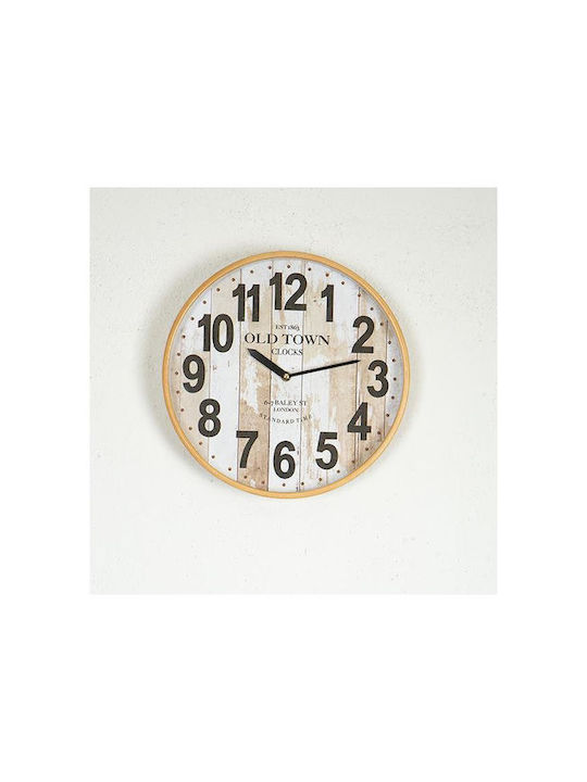 Wall Clock Wooden White 32x4.5cm