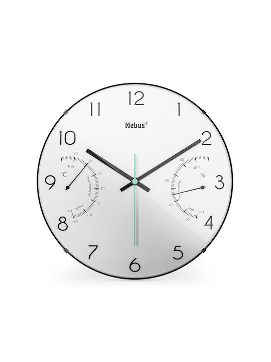 Mebus Wanduhr Weiß Ø30cm
