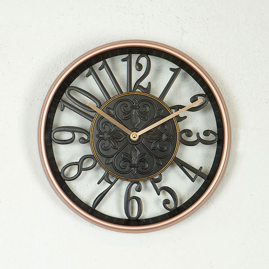 Wall Clock Plastic Black Ø30cm