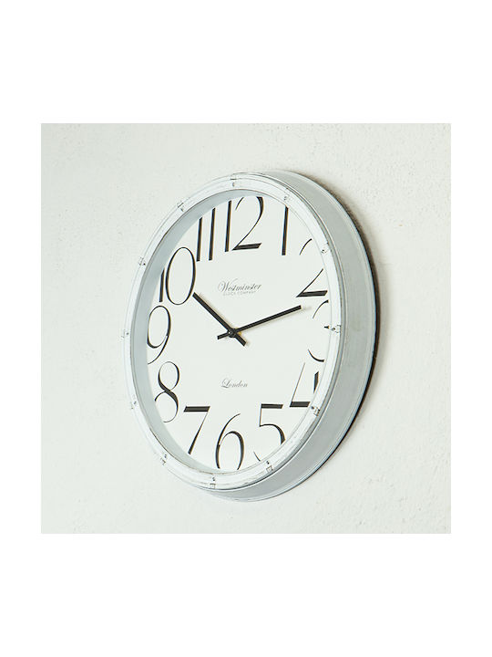 Wall Clock Plastic White Ø40cm