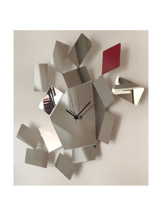 Alessi La Stanza Dello Scirocco Wall Clock Metallic Silver 46x33.5cm