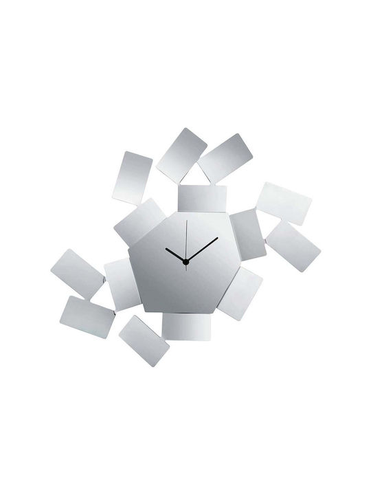 Alessi La Stanza Dello Scirocco Wall Clock Metallic Silver 46x33.5cm