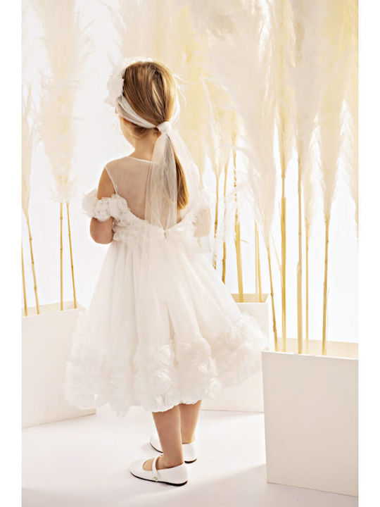 Baby Bloom White Baptism Dress made of Tulle