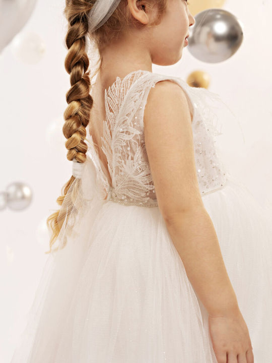 Baby Bloom White Baptism Dress made of Tulle
