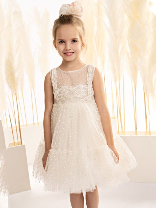 Baby Bloom White Baptism Dress made of Tulle