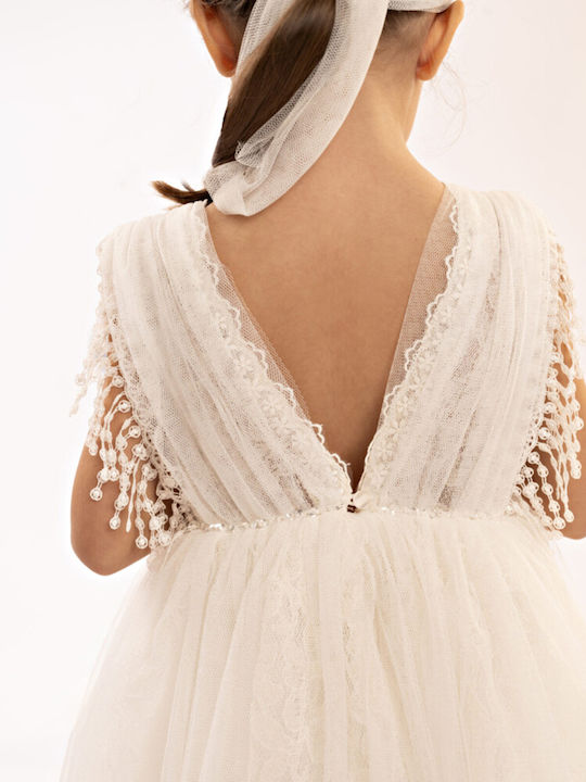 Baby Bloom White Baptism Dress made of Tulle