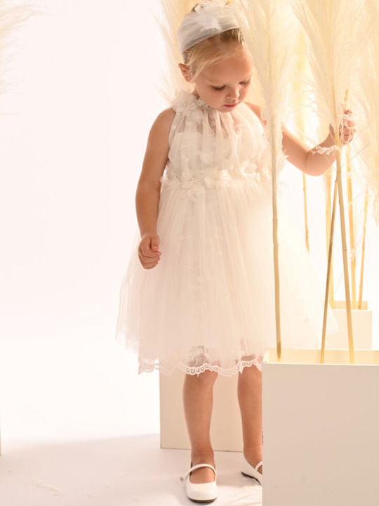 Baby Bloom White Baptism Dress made of Tulle
