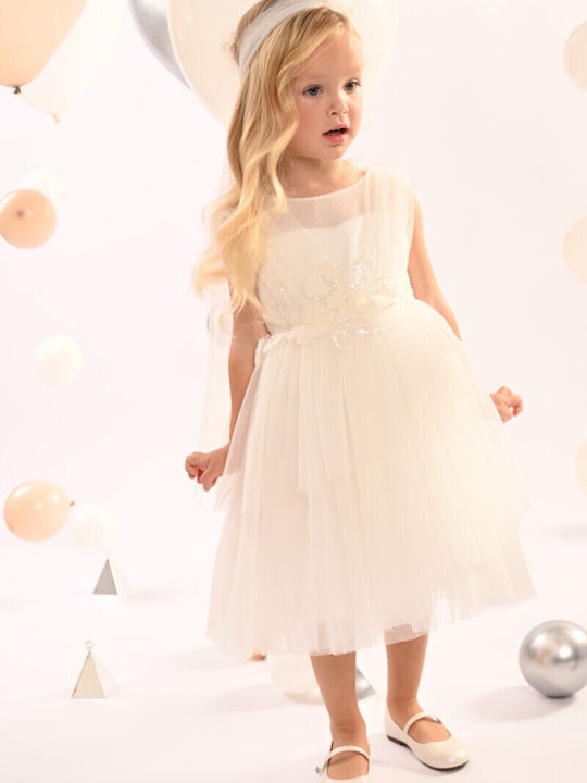 Baby Bloom White Baptism Dress made of Tulle