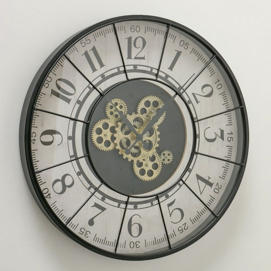 MSA Antique Wall Clock Metallic Black Ø56cm