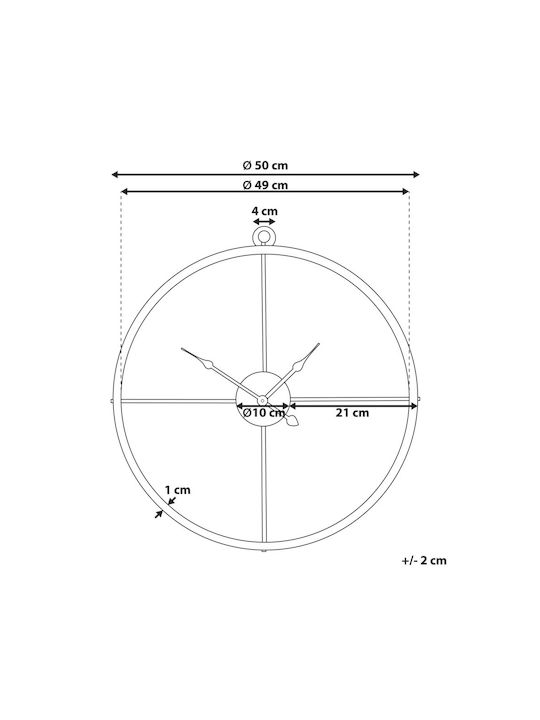 Beliani Wanduhr Gold Ø50cm