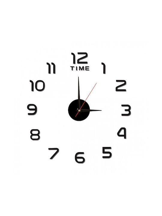 3D Wanduhr Aufkleber Kunststoff Schwarz