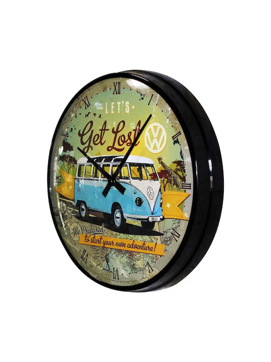 Nostalgic Art Vw Let S Get Lost Leise Wanduhr Metallisch Braun 31x50cm