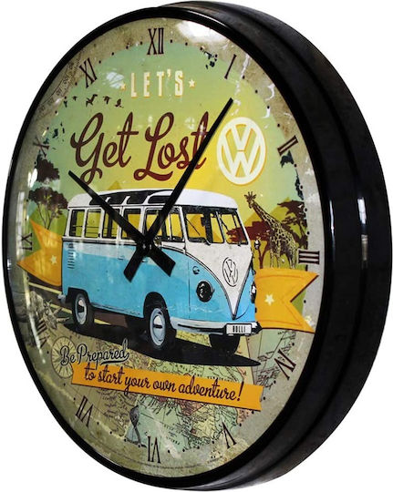 Nostalgic Art Vw Let S Get Lost Silent Wall Clock Metallic Brown 31x50cm