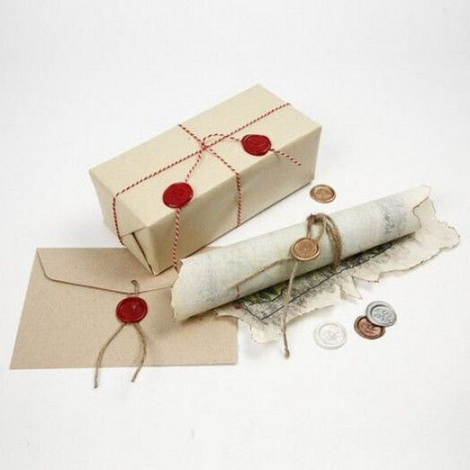 Wax Seal Set Stamps + Red Wax