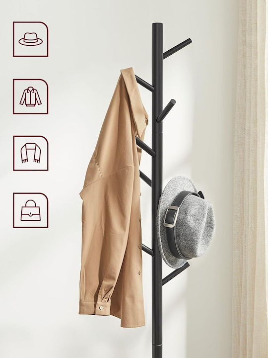 Vasagle Wooden Coat Rack Black 47x47x175cm
