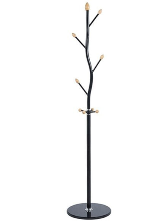 Zita Plus Καλόγερος Μεταλλικός Μαύρος 37x37x173cm