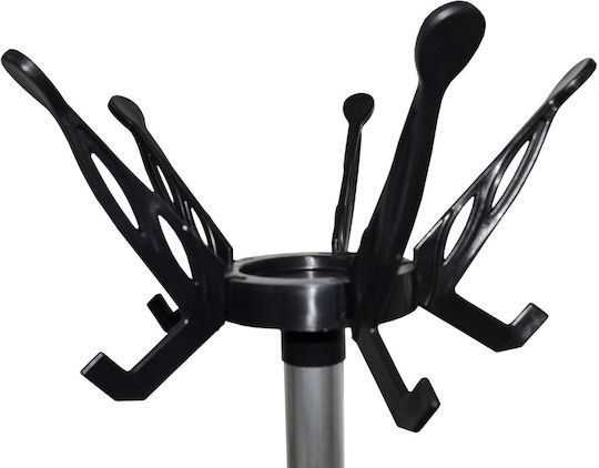 Portmanto Freistehender Kleiderständer Metallisch Silver / Black Drehend 45x45x168cm
