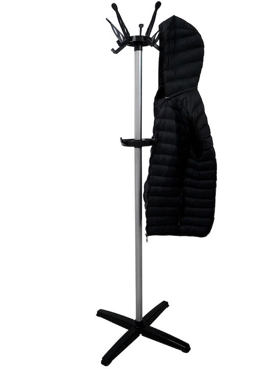 Portmanto Cuiere de podea Metal Silver / Black Rotativ 45x45x168cm