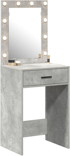 Bodenstehende Schminktisch Schlafzimmer Holz Grau mit Spiegel 50x41x135cm