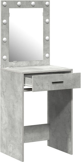 Bodenstehende Schminktisch Schlafzimmer Holz Grau mit Spiegel 50x41x135cm