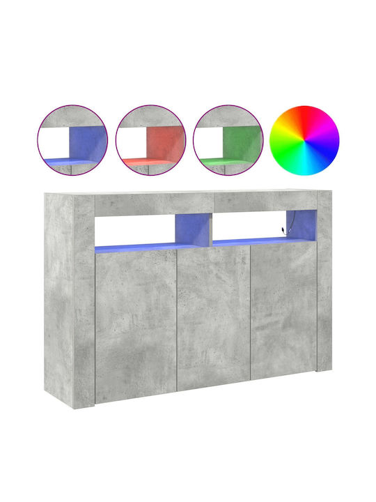 Μπουφές Ξύλινος με Συρτάρια Γκρι 116x30x75cm
