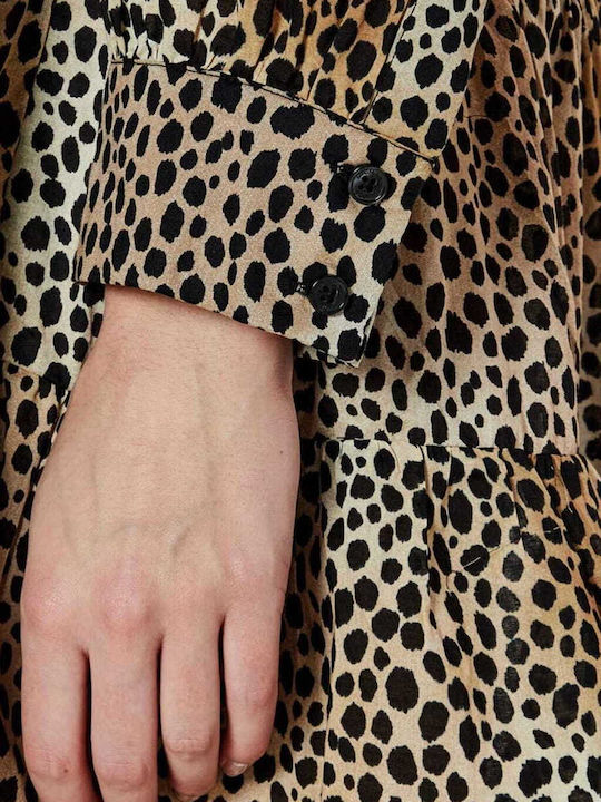 Mini Hemdkleid Kleid mit Rüschen Bone