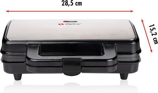 Alpina Appliances Τοστιέρα για 2 Τοστ 900W Μαύρη