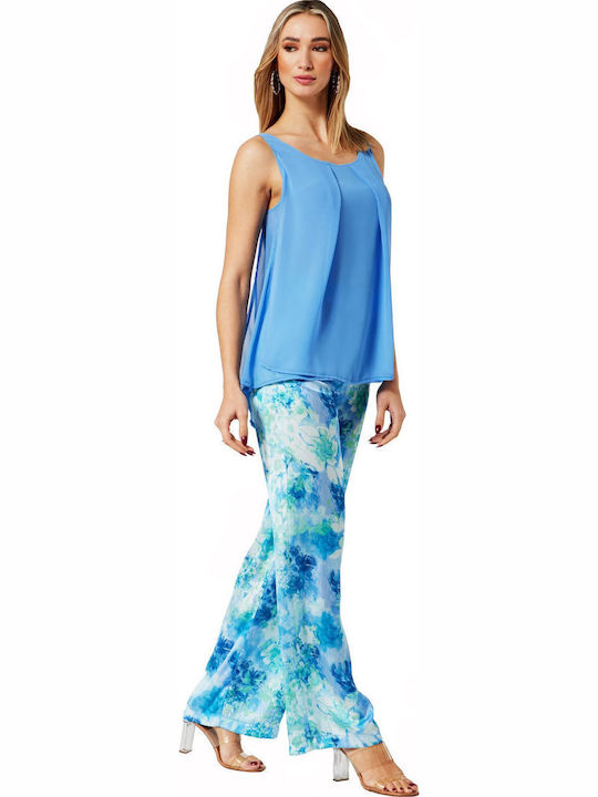 Women's Sleeveless Light Blue Blouse