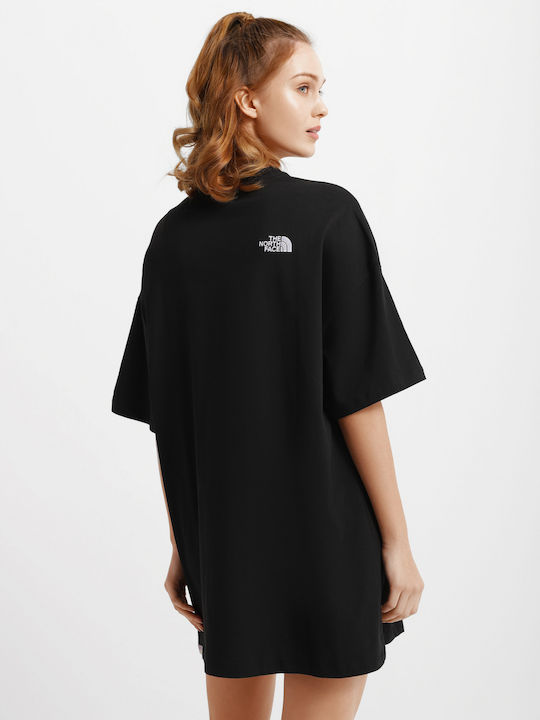 Summer Mini Athletic Dress T-Shirt Short Sleeve Black