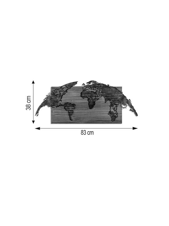 Pakketo 3D Mixed Art Marble Black Wooden 83x3x38cm