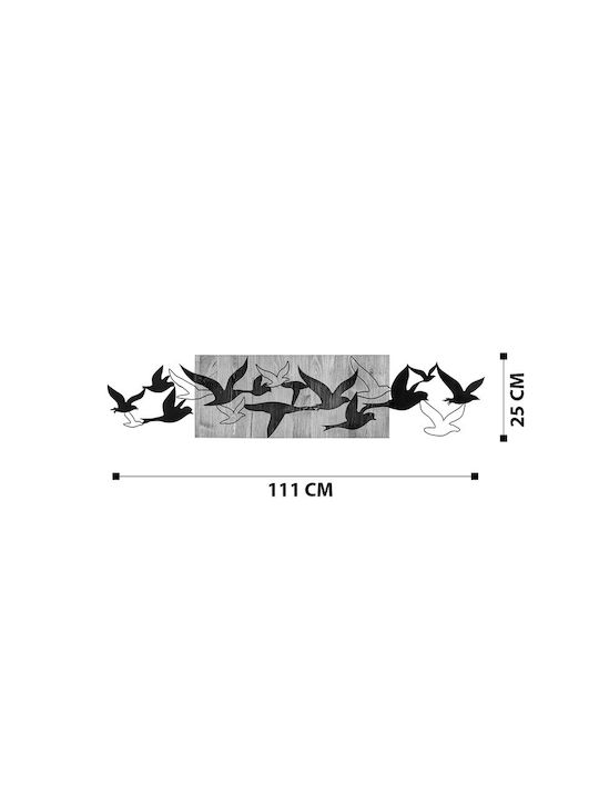Pakketo 3D Mixed Art Excore Μαύρο από Ξύλο 111x3x25cm