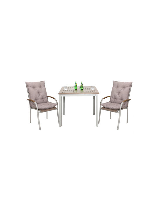 Detex Perna Scaunului De Grădină Cu Spătar Crem 2 Buc 57x116 cm