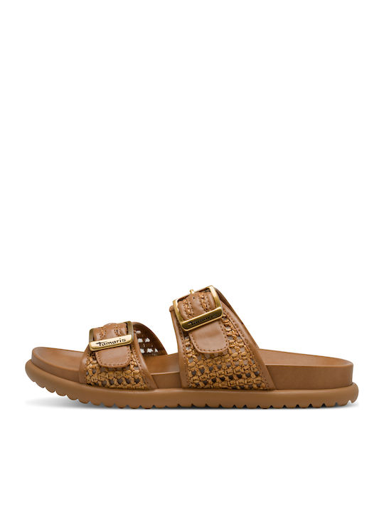 Flache Sandalen für Damen Anatomisch in Tabac Braun Farbe