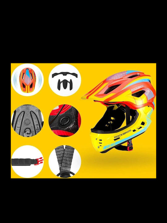 Rockbros Παιδικό Κράνος για Ποδήλατο Πόλης Κίτρινο